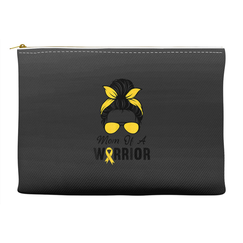 Childhood Cancer  Awareness Mom Of A Warrior Messy Bun Accessory Pouches | Artistshot