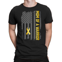 Childhood Cancer Usa Flag Mom Of A Warrior Childhood Cancer T-shirt | Artistshot