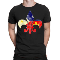 Louisiana Cajun Proud Acadiana Flag Distressed Fleur Raglan Baseball T T-shirt | Artistshot