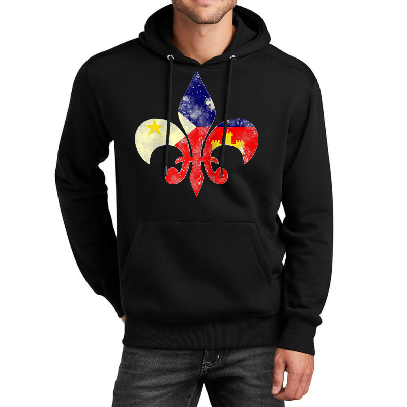 Louisiana Cajun Proud Acadiana Flag Distressed Fleur Raglan Baseball T Unisex Hoodie | Artistshot