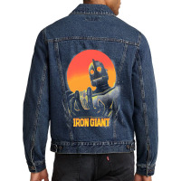 Retro Vintage Cosmo Burger Gift Men Men Denim Jacket | Artistshot