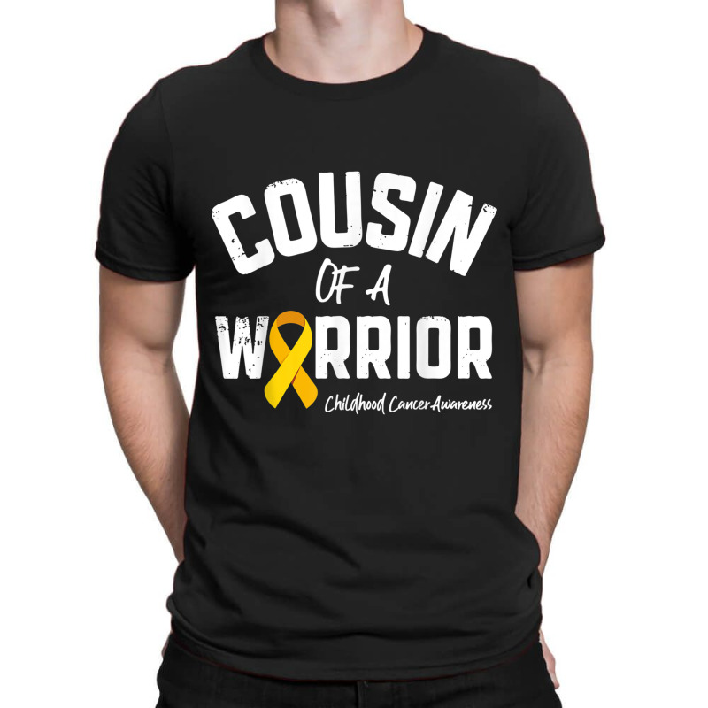 Cousin Of A Warrior Childhood Cancer Awareness Gifts Ribbon T-shirt | Artistshot