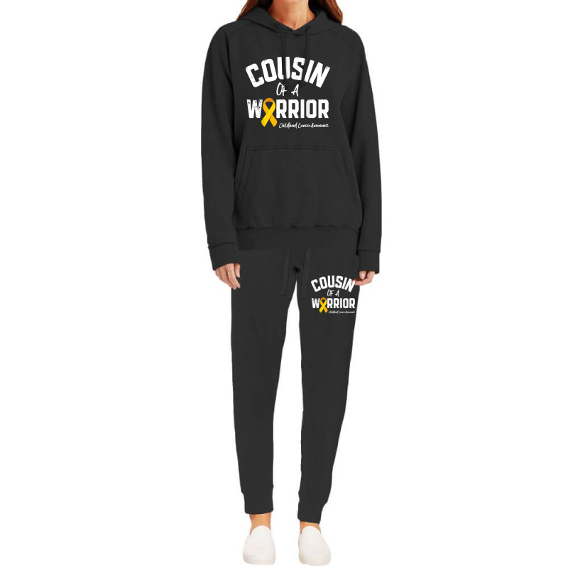 Cousin Of A Warrior Childhood Cancer Awareness Gifts Ribbon Hoodie & Jogger Set | Artistshot