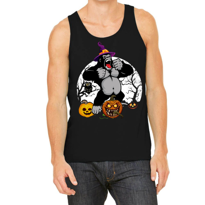 Gorilla Halloween Boo Costume Scary T  Shirt Gorilla Invited To Hallow Tank Top | Artistshot