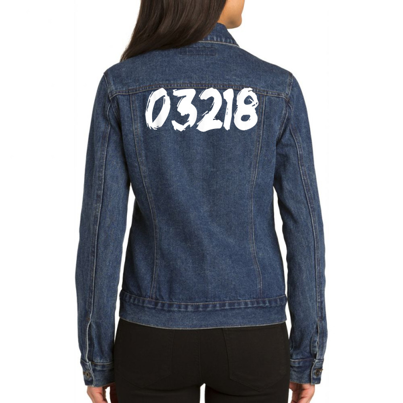 03218 Zipcode Barnstead New Hampshire Hometown Zip 03218 T Shirt Ladies Denim Jacket by sowleomballoucgp | Artistshot