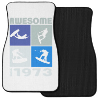 Awesome Since 1973. Wakeboard Lifestyle Long Sleeve T Shirt Front Car Mat | Artistshot