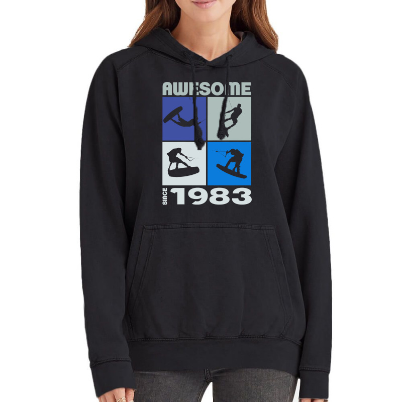 Awesome Since 1983. Wakeboard Lifestyle Long Sleeve T Shirt Vintage Hoodie | Artistshot