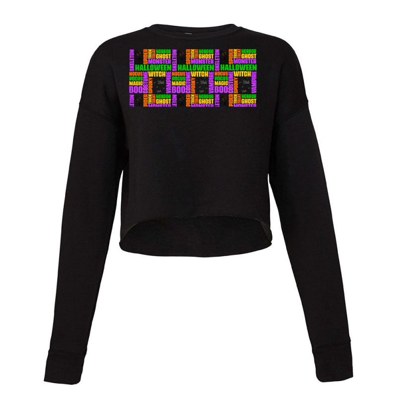 Halloween Words Cropped Sweater by HRA Design Shop | Artistshot