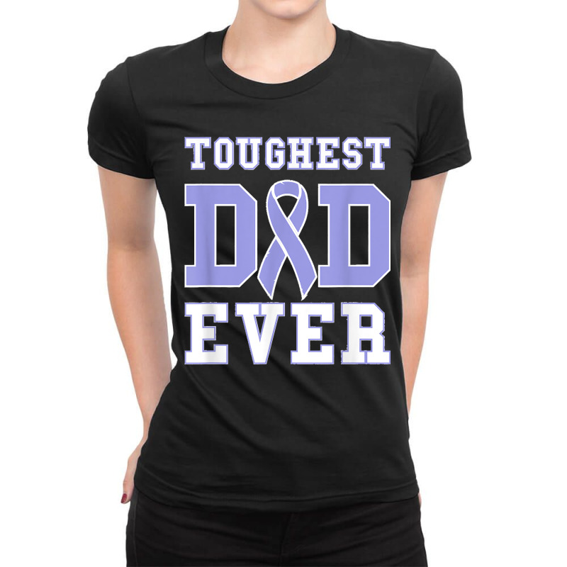 Mens Toughest Dad Ever  Esophageal Cancer Awareness Ribbon Ladies Fitted T-Shirt by WirtzRichard | Artistshot