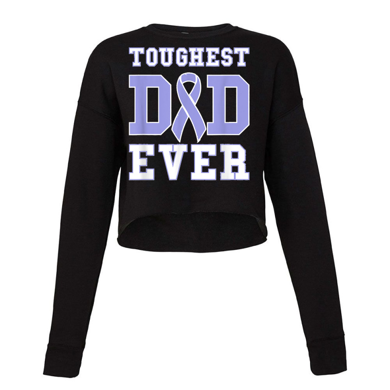 Mens Toughest Dad Ever  Esophageal Cancer Awareness Ribbon Cropped Sweater by WirtzRichard | Artistshot