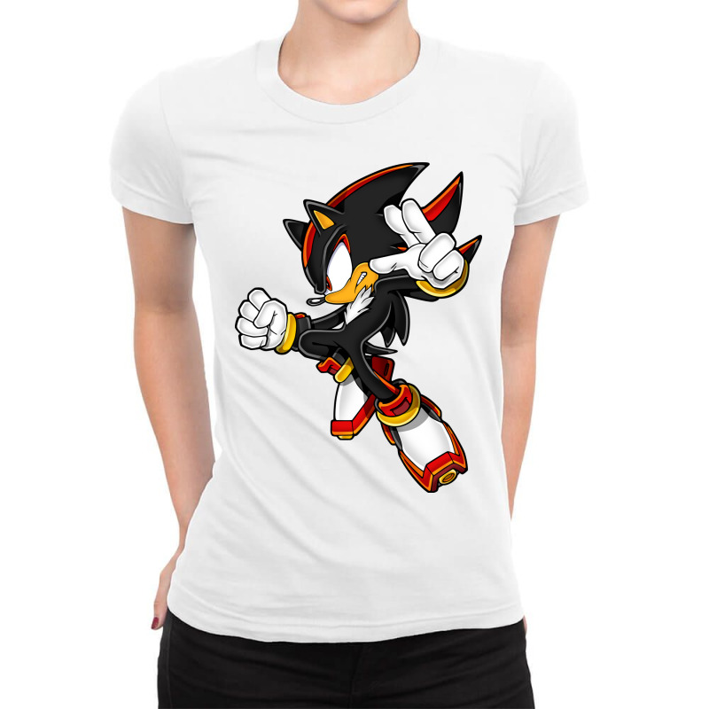 Super Black Hedgehog Ladies Fitted T-Shirt by SarahJSims | Artistshot