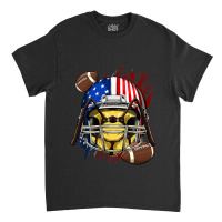 American Football Player Bee Patriotic 4th Of July Bee Lover Classic T-shirt | Artistshot