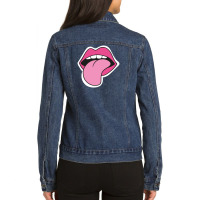 Mouth Tongue Lip Ladies Denim Jacket | Artistshot