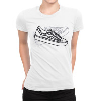 Line Art Of Classic Shoe Ladies Fitted T-shirt | Artistshot