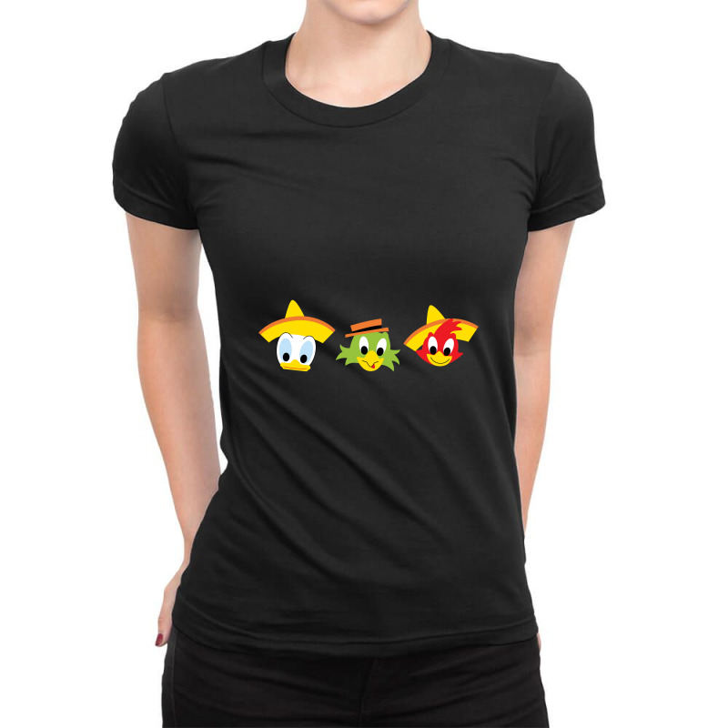 The Three Caballeros Ladies Fitted T-Shirt by usermomm1e | Artistshot