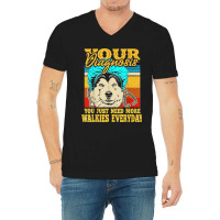 Alaskan Klee Kai Malamute Siberian Husky Dog Walking Humor V-neck Tee | Artistshot