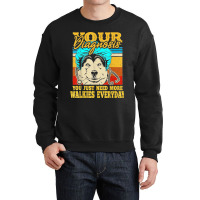 Alaskan Klee Kai Malamute Siberian Husky Dog Walking Humor Crewneck Sweatshirt | Artistshot