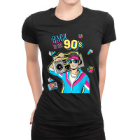 Retro Back To 90's Novelty Graphics & Cool Designs Funny Gifts Boy Gir Ladies Fitted T-shirt | Artistshot