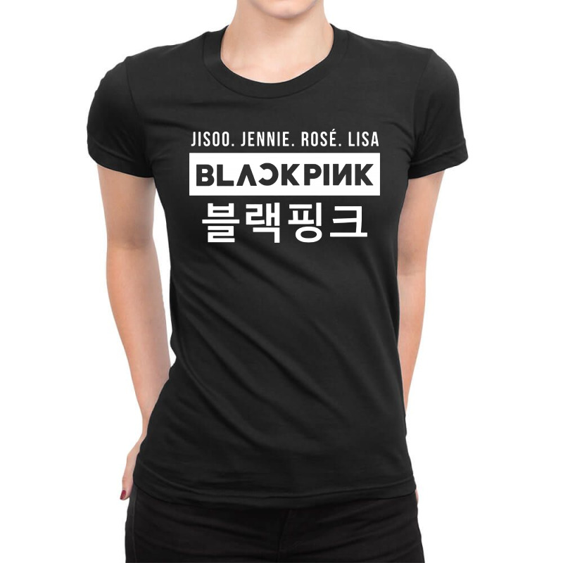 Blck Pink Hangel Ladies Fitted T-Shirt by BLQS Apparel | Artistshot