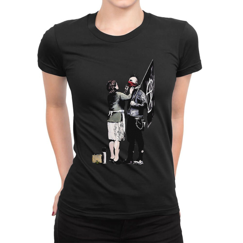 E:\tuyet Soc\56 Anarchism 216sp-\trang\cartoon Gifts Burn Fascists Gif Ladies Fitted T-Shirt by SoniaArtists | Artistshot