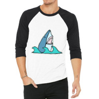 Shark In Water 3/4 Sleeve Shirt | Artistshot