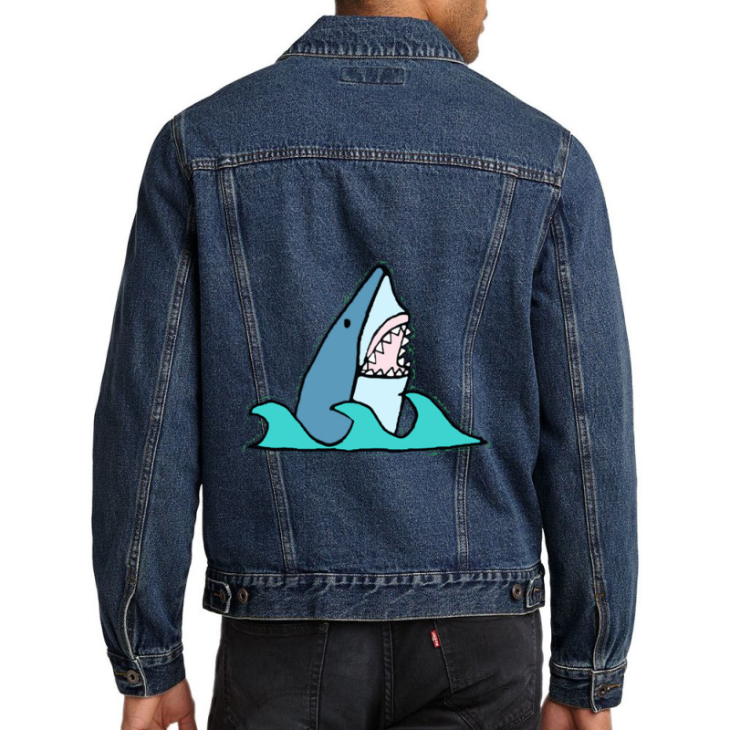 Shark In Water Men Denim Jacket | Artistshot