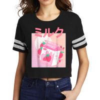 Funny Retro 90s Japanese Kawaii Strawberry Milk Shake Carton Scorecard Crop Tee | Artistshot