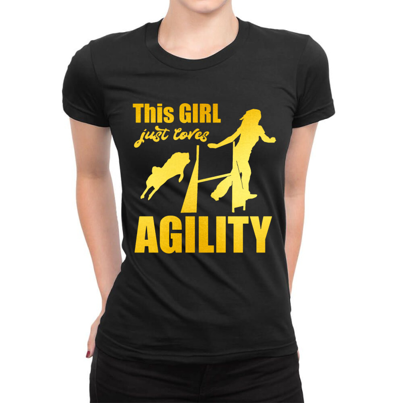 This Girl Just Loves Agility Girls Dog Sports Ladies Fitted T-Shirt by Jacobs | Artistshot