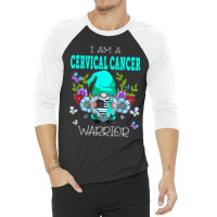 Gnome I Am A Cervical Cancer Warrior 3/4 Sleeve Shirt | Artistshot