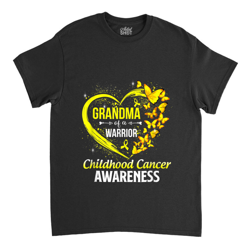 Grandma Of A Warrior Childhood Cancer Awareness Butterfly Classic T-shirt | Artistshot