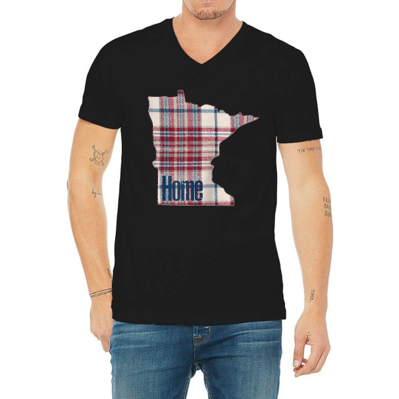 State Of Minnesota Plaid Minnesota Is Home Raglan Baseball Tee V-neck Tee | Artistshot