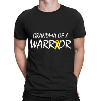 Grandma Of A Warrior Childhood Cancer Awareness Ribbon T-shirt | Artistshot