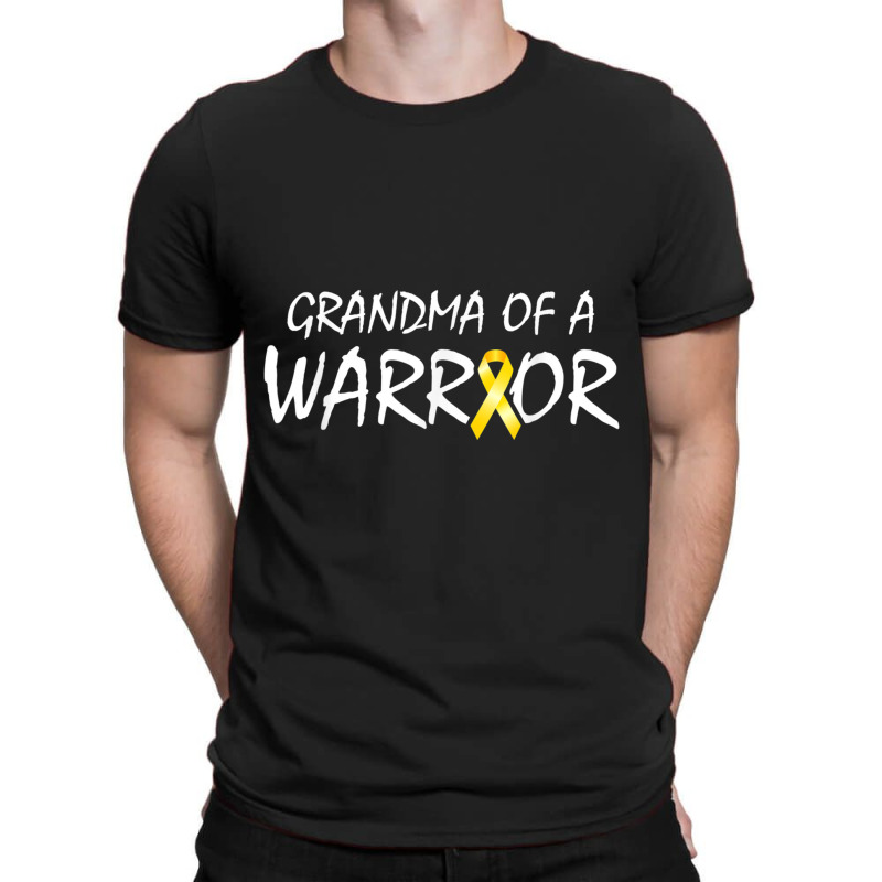 Grandma Of A Warrior Childhood Cancer Awareness Ribbon T-shirt | Artistshot