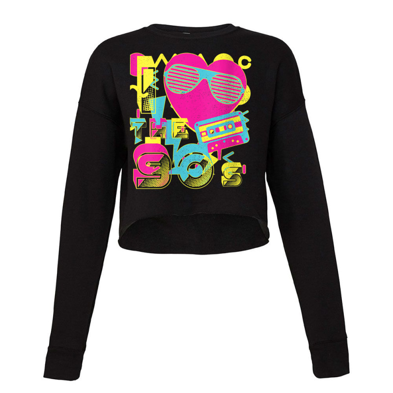 Womens 90s Vibe Tshirt For 90s Music Lover I Heart The Nineties Lover  Cropped Sweater by CaleDesign | Artistshot