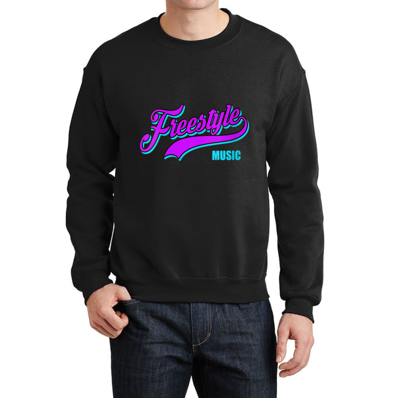 Womens Freestyle Music Retro Script Lettering Love The 80s Gifts Men Crewneck Sweatshirt by CaleDesign | Artistshot