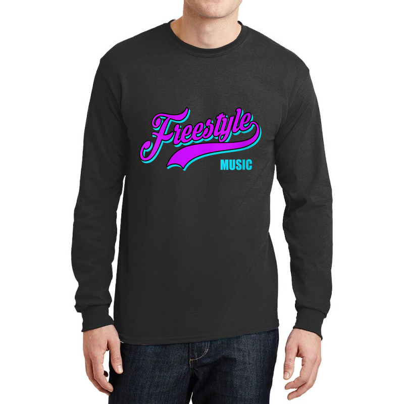 Womens Freestyle Music Retro Script Lettering Love The 80s Gifts Men Long Sleeve Shirts by CaleDesign | Artistshot