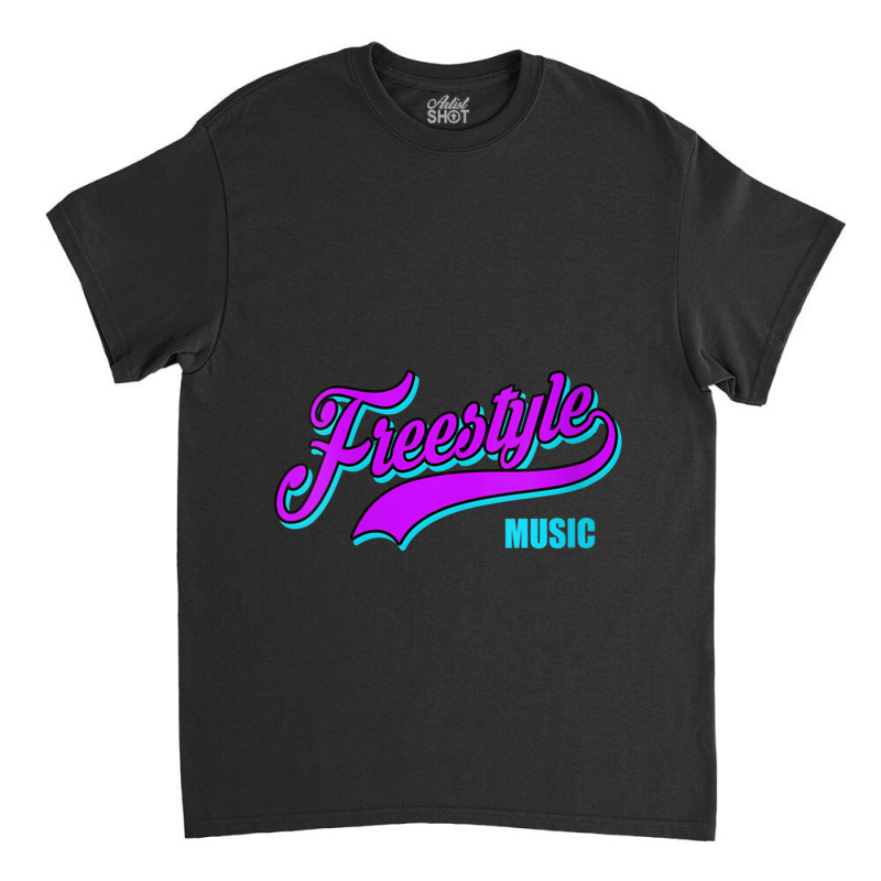 Womens Freestyle Music Retro Script Lettering Love The 80s Gifts Men Classic T-shirt by CaleDesign | Artistshot