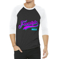 Womens Freestyle Music Retro Script Lettering Love The 80s Gifts Men 3/4 Sleeve Shirt | Artistshot