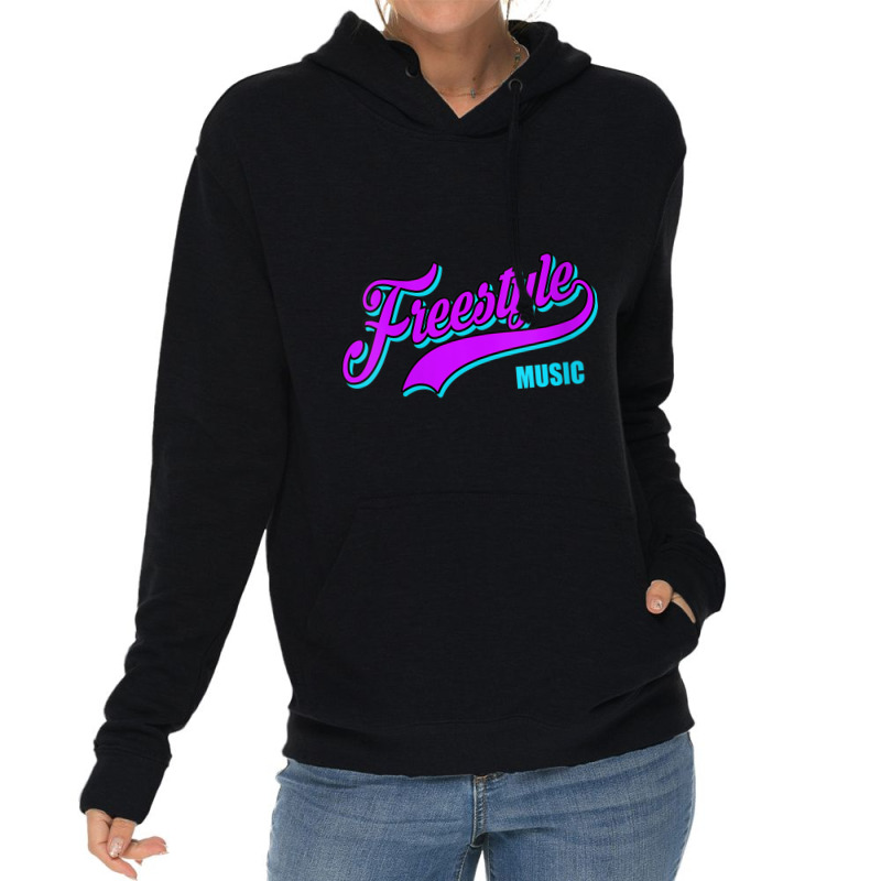 Womens Freestyle Music Retro Script Lettering Love The 80s Gifts Men Lightweight Hoodie by FrederickDesign | Artistshot