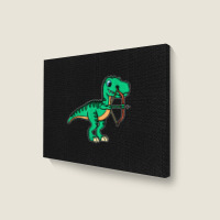 Cute Archery T-rex Bow Arrow Shooting Archer For Men Women Landscape Canvas Print | Artistshot