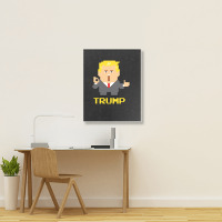 President Trump Pixel Character Portrait Canvas Print | Artistshot