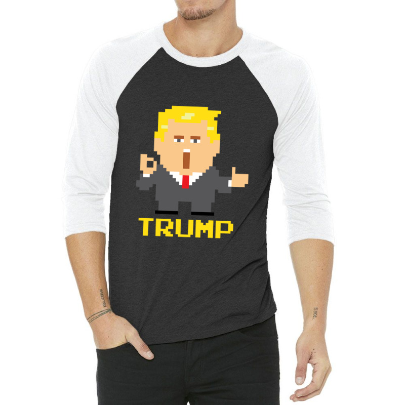 President Trump Pixel Character 3/4 Sleeve Shirt | Artistshot