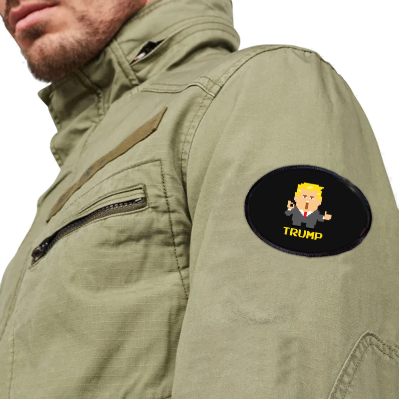 President Trump Pixel Character Oval Patch | Artistshot