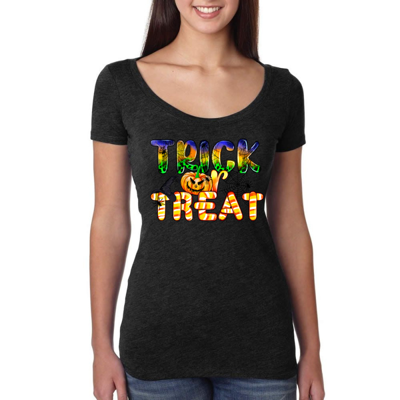 Trick Or Treat Women's Triblend Scoop T-shirt by HRA Design Shop | Artistshot