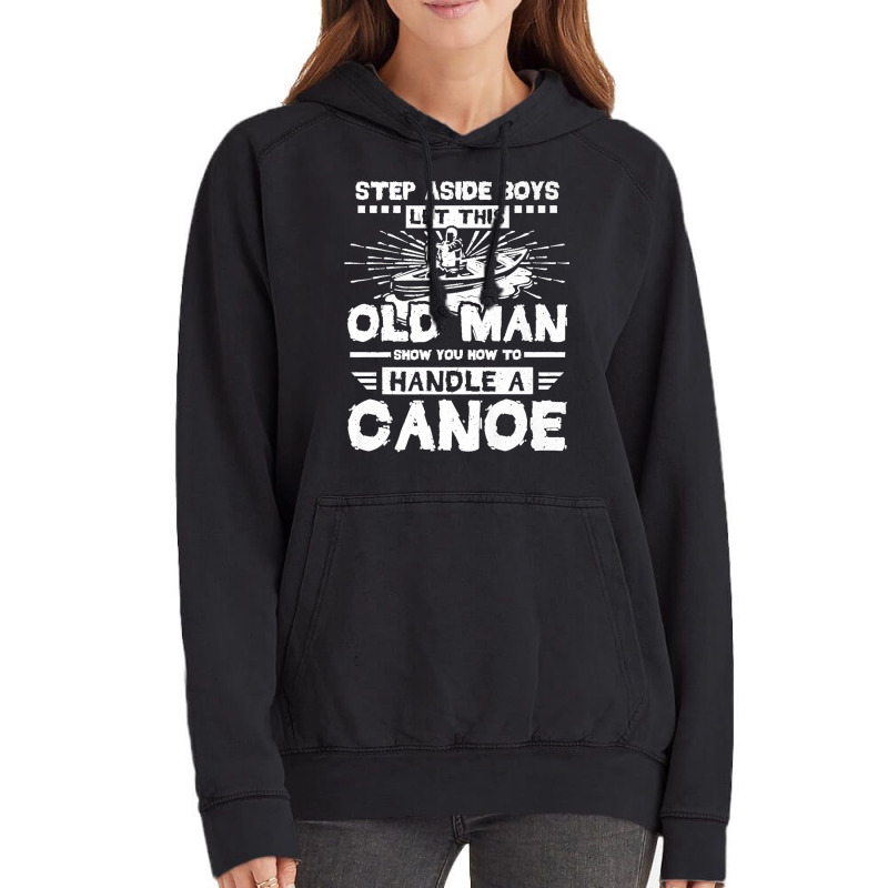 Mens Canoe Old Man Canoeing Premium Vintage Hoodie | Artistshot