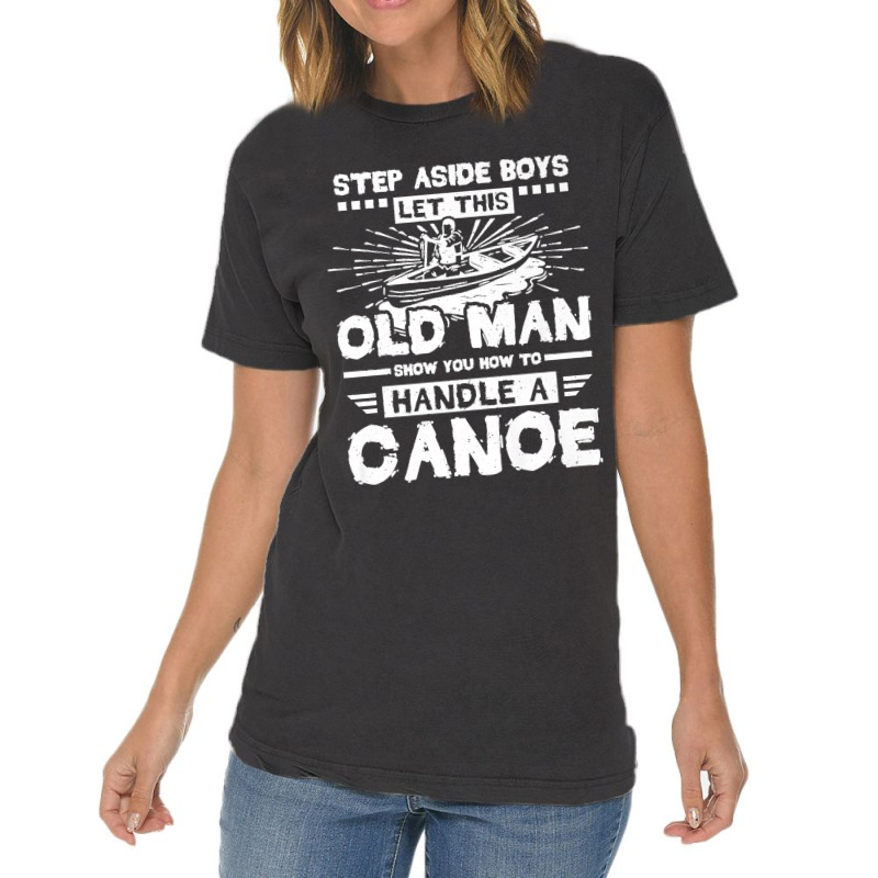 Mens Canoe Old Man Canoeing Premium Vintage T-shirt | Artistshot