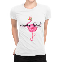 Flower Pink Mama Bird Momma Flamingo Summer Sea 2019 Floral Ladies Fitted T-shirt | Artistshot