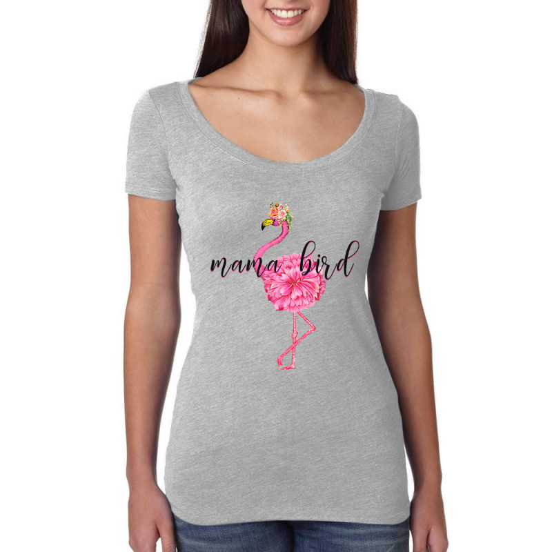 Flower Pink Mama Bird Momma Flamingo Summer Sea 2019 Floral Women's Triblend Scoop T-shirt by sieuduong86 | Artistshot