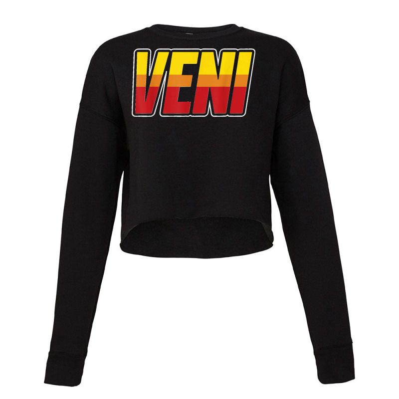 Veni Funny Latin Joke Came Language Humor Jokes Cropped Sweater by WirtzRichard | Artistshot