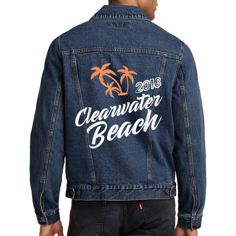 Vintage Clearwater Beach Family Vacation 2018 Florida Men Denim Jacket by WirtzRichard | Artistshot